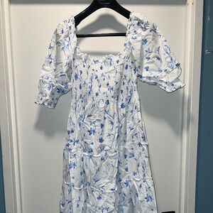 Hill House Nesli Nap Dress in Blue Botanical